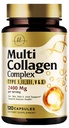 Kadınlar için Multi Collagen, 2400 mg - En İyi Hidrolyzed Collagen Kompleksi 5 Tip (I, II, III, V, X) - Grass Fed - Saç, Skin, Nail, Bone & Joint Support for Beauty & Wellness - 120 Capsules