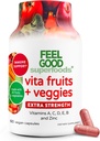 FeelGood Superfoods 1000mg κάψουλες υποστήριξης ανοσοποιητικών Φτιαγμένα με 25 βιολογικά φρούτα και λαχανικά, ισχυρά ενισχυτικά ανοσίας με βιταμίνες Α, C, D3, και ψευδάργυρο, 60 μέτρα