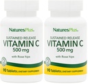 NaturesPlus Vitamin C with Rose HIPS - 500 mg, 90 Vegetarian Tablets - Corn-Free, Gluten-Free - 90 Servings (Pack of 2)