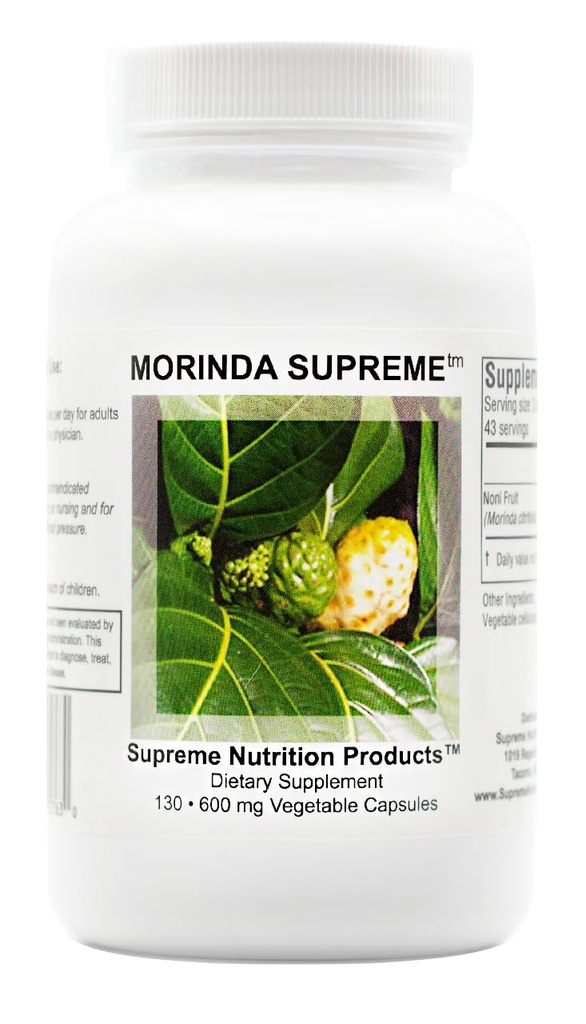 Υπέρτατη διατροφή Morinda Supreme, 130 ολόκληρα κάψουλες φρούτων Noni
