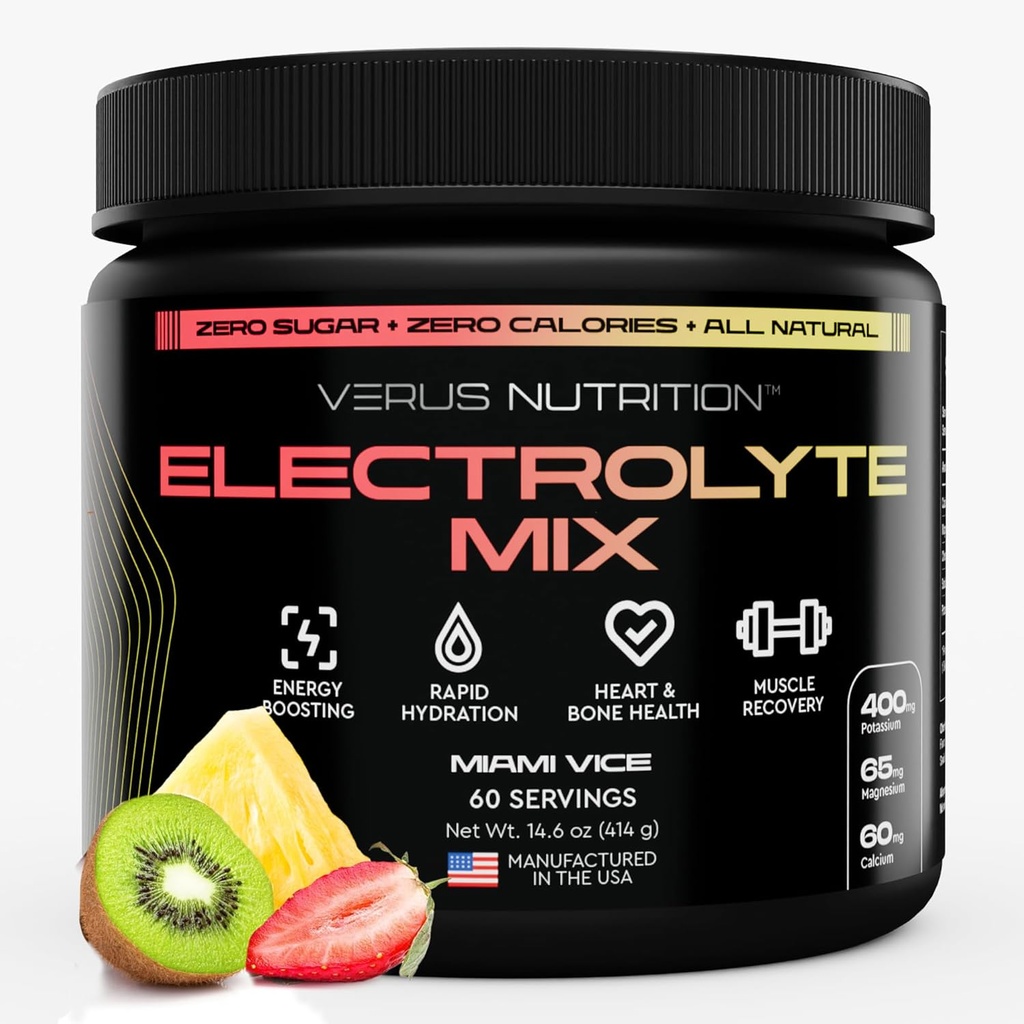 Elektrolytes Toz No Sugar- Zero Calorie Hydration Toz | Sugar Free Electrolytes for Fasting, Keto & Vegan | Doğal Malzemeler Elektrolyte Mix, 60 Hizmetler