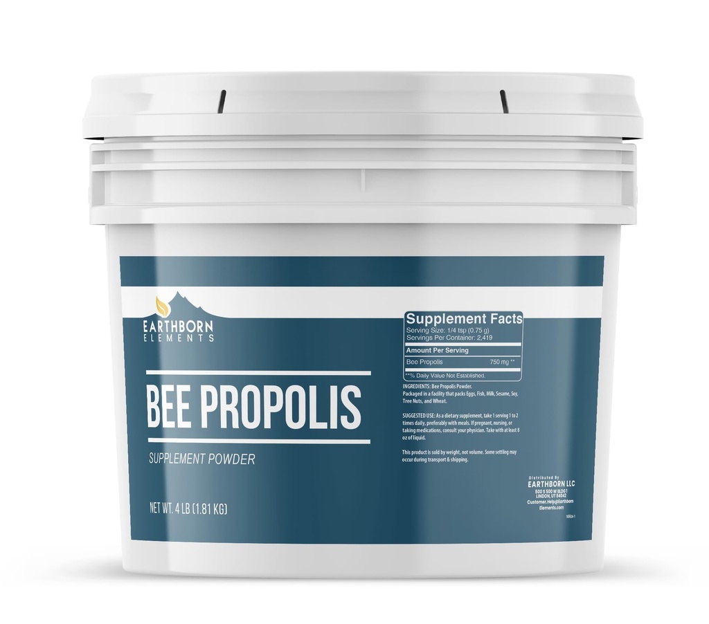 Earthborn Elements Bee Propolis, 1 Gallon Bucket, Pure & Natural, Bulk Size (4 Pound)