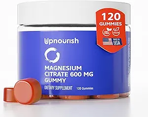Yetişkinler ve Çocuklar için Magnezyum Gummies 600 mg, Calm Supplement for Muscle Relaxation, Bone and Digestive Health, Citrato de Magnesio, Vegan, Non-GMO, 120 Count