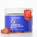 Yetişkinler ve Çocuklar için Magnezyum Gummies 600 mg, Calm Supplement for Muscle Relaxation, Bone and Digestive Health, Citrato de Magnesio, Vegan, Non-GMO, 120 Count