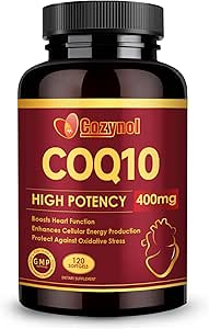 CoQ10-400mg-Softgels with PQQ & Omega 3, Maximum Absorption Coenzyme Q10, Powerful Antioxidant for Heart Health & Energy Production, 120 Count, Non-GMO