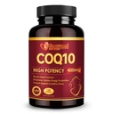 PQQ & Omega 3 ile CoQ10-400 mg-Softgels, En Az Metabolik Coenzyme Q10, Kalp Sağlığı ve Enerji Üretimi için Güçlü Antioksi, 120 Kont, Non-GMO