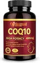 PQQ & Omega 3 ile CoQ10-400 mg-Softgels, En Az Metabolik Coenzyme Q10, Kalp Sağlığı ve Enerji Üretimi için Güçlü Antioksi, 120 Kont, Non-GMO