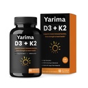 Yarima Vitamin D3 + K2 with Coconut Oil – 5000 IU Vegan D3 & MK7 K2 100 mcg – Supports Calcium Absorption, Bone & Cardiovascular Health – Immune Support for Women and Men – Non-GMO – 60 Capsules