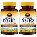 Vitalitown Vitamin D3 K2 Supplement, Vitamin D3 10000 IU Vitamin K2 (MK7) 200 mcg, 90 Softgels (Pack of 2), Non-GMO, No Gluten & Soy, for Bone, Teeth, Immune & Heart Health