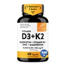 Sandhu's Vitamin D3 K2 Magnesium 10000 IU, 120mcg K2 Capsules 60 Count (Pack of 1) | with VIT B6, Zinc & Quercetin | D3K2 Supports Superior Absorption, Energy, Immune, Muscle Health for Men & Women