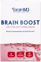 BRAINMD Dr Amen Brain Boost On The Go - 10 Packets, Berry Flavor - Nootropic Drink Toz, Promosyonlar Focus, Clarity & mental Energy - Caffeine Free, Gluten Free - 10 hizmet
