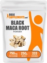 BulkSupplements.com Black Maca Toz - Black Maca Root Supplement, Herbal Supplement for Men & Women - Vegan, Gluten Free, 750 mg per Service, 250g (8.8 oz) (Pack of 1)