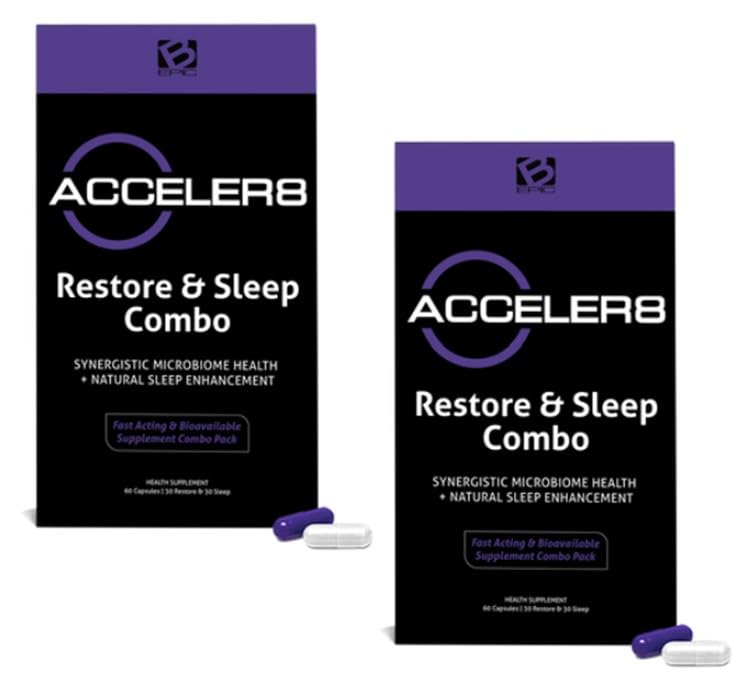 BEpic Discounted Acceler8-2 Month Supply - 60 White and 60 Purple Capsules - Sleep + Restore