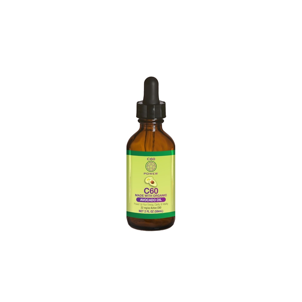 C60 Organik Aokado yağında Güç C60 - Erkekler ve Kadınlar için Doğal Sağlık Desteği, % 99.99 Saf Karbon Fullerenler, Enerjiyi Teşvik, Ruh Clarity ve Stamina - 2 fl oz Şişe