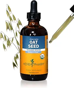 Herbm Pharm, Nervous Sistem Desteği için Organik Oat Tohumu Örttü - 4 Ounce