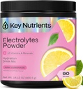 KEY NUTRIENTS Multivitamin Electrolytes Toz No Sugar - Fresh Pink Lemonade Electrolyte Toz - Endurance & Energy Supplement - Hydration Toz - No Calories - 90 Servisler - ABD'de Gerçekleştirilmiş