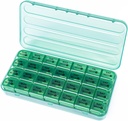 28 Günlük Pill Organizer - 4 Hafta Pill Box 1 Bir Gün, 7 Günlük Tıp Organize Kutusu, Seyahat Pill Konteyneri Vitamin, Fish Oil (Olive Green)