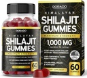 Shilajit Gummies for Men & Women 1000mg (High Potency Gold Grade with 85+ Trace Minerals with Fulvic Acid) - Ενέργεια & Ανοσία Υποστήριξη - Third Party Tested, Non GMO, Vegan & Made in USA - (60 Gummies)