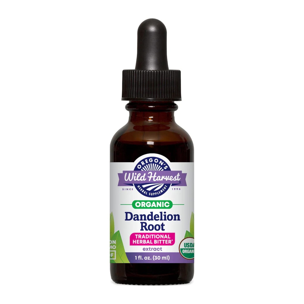Oregon's Wild Harvest Dandelion Root Fresh 1:1 Organic Herbal Supplement, 1 Fluid Ounce