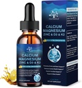 (4 Pack) 1 Kalsiyum Magnezyum Supplement, Magnezyum Glycinate Kompleksi D3 K2 B6, Vegandis Citrate Bone & Immune Health Support, Sleep & Cramps, Boron, 1 Fl Oz