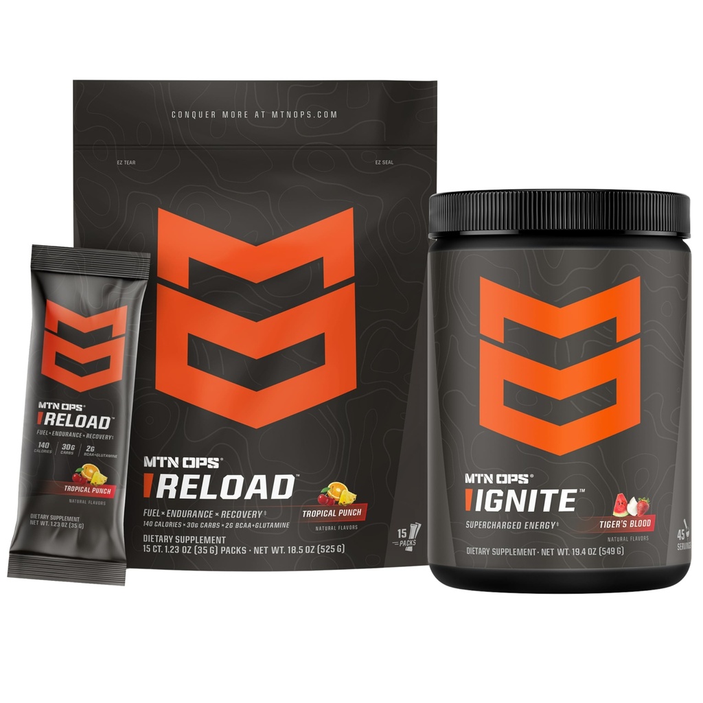MTN OPS Reload Tropical Punch Carb Mix & Ignite Tiger's Blood Bundle