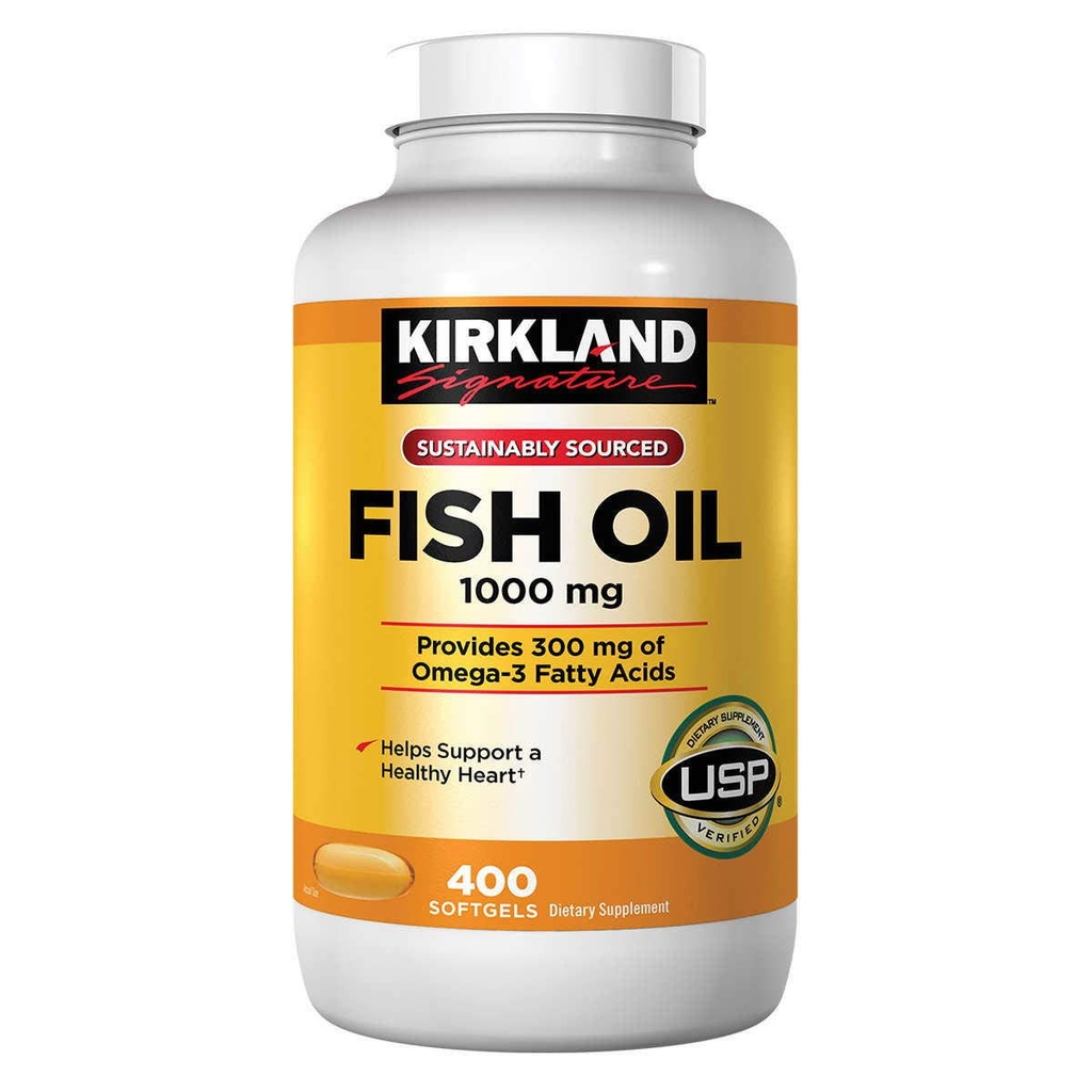 Kirkland Signature Φυσικό ιχθυέλαιο 1000 mg με 300 mg Omega-3 - 400 ct (πακέτο των 2)