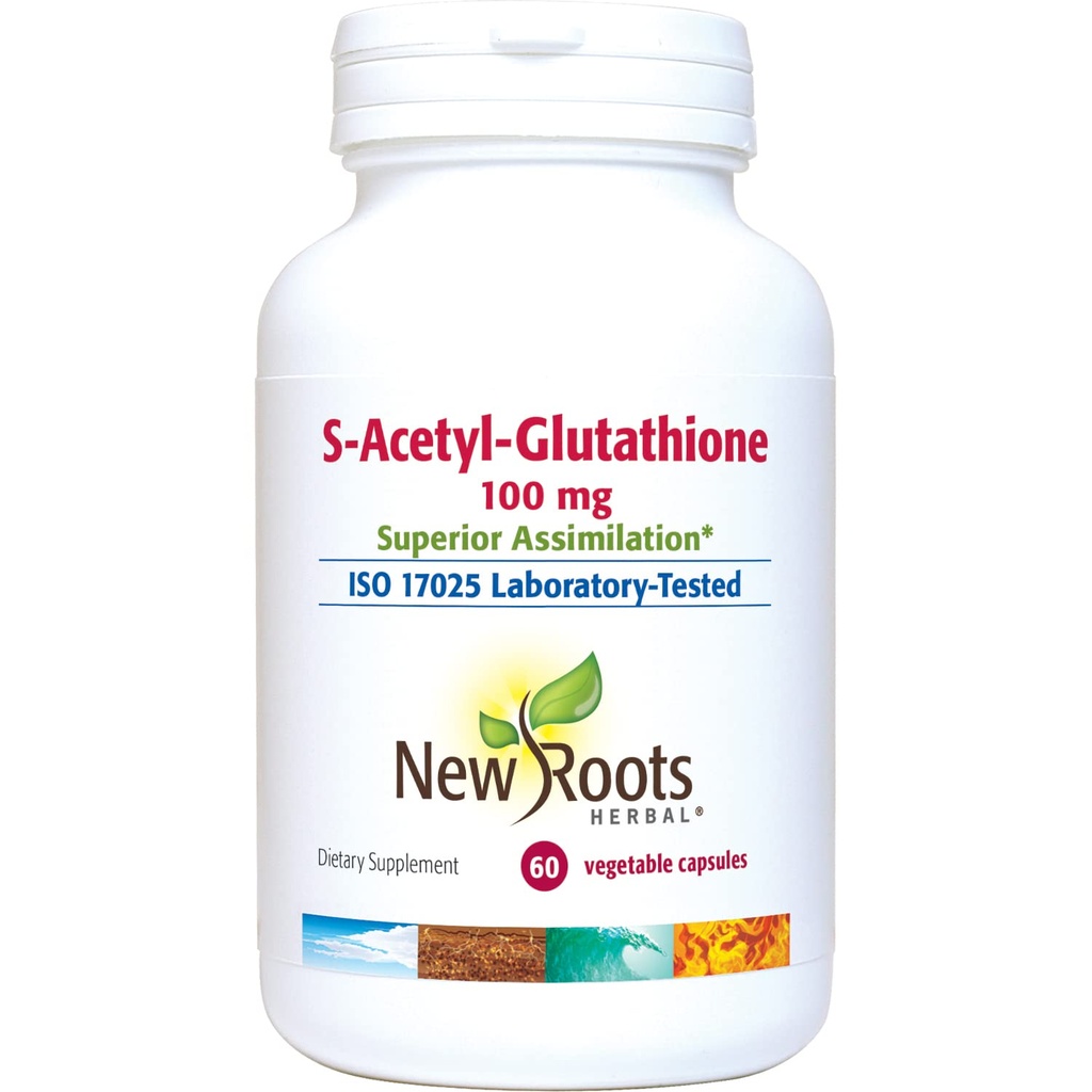 YENİ ROOTS HERBAL S-Acetyl-Glutathione, 100 mg | Üstün Assimilasyon | Sağlıklı Ağlama & Immunity Support (60 Veg Caps)