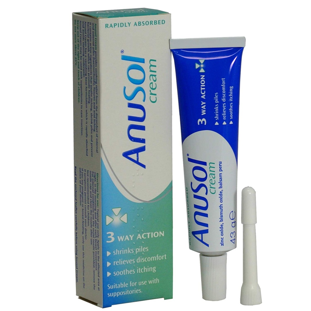 Anusol 43g SOY Cream - Whole Body Skin Moisturizer for All Skin Types, Damage Control & Pore Treatment, 1.51 oz
