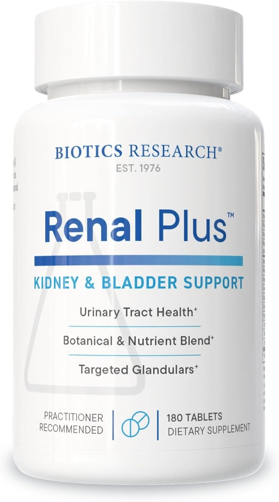 Biotics Research Renal Plus – Βοτανική, Γλαυκή και Διατροφική Υποστήριξη για την Βέλτιστη Νεφρική Λειτουργία. Υγεία των νεφρών και υποστηρίζει ουρολογική λειτουργία –Ulva ursi, φύλλο Buchu, εχινάκεια, βατόμουρο–180Tabs