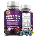 (2 Συσκευασία) Κουερσετίνη Gummies με Bromelain Ψευδάργυρος Elderberry Βιταμίνη C D3 K2, Quercetin 1000mg Συμπλήρωμα με Bromelain 500mg για Καρδιαγγειακό, Ανοσολογικό Σύστημα & Αλλεργία, Vegan Gummy για Ενηλίκους & Παιδιά