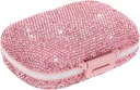 Cute Pill Organizer Small Bling Pill Case for Purse Medicine Vitamin konteyner Günlük Pill Box Konteyner for Women Travel Medicine Kit (Pink) için konteyner siparişi