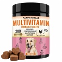 Dog Multivitamin Chewable Tablets (200 Count) – 24 in 1 Chicken Flavor Daily Dog Supplements & Vitamins with Glucosamine, Pumpkin, Krill Oil, Chondroitin, Probiotics & Omega-3 for Dogs of All Ages