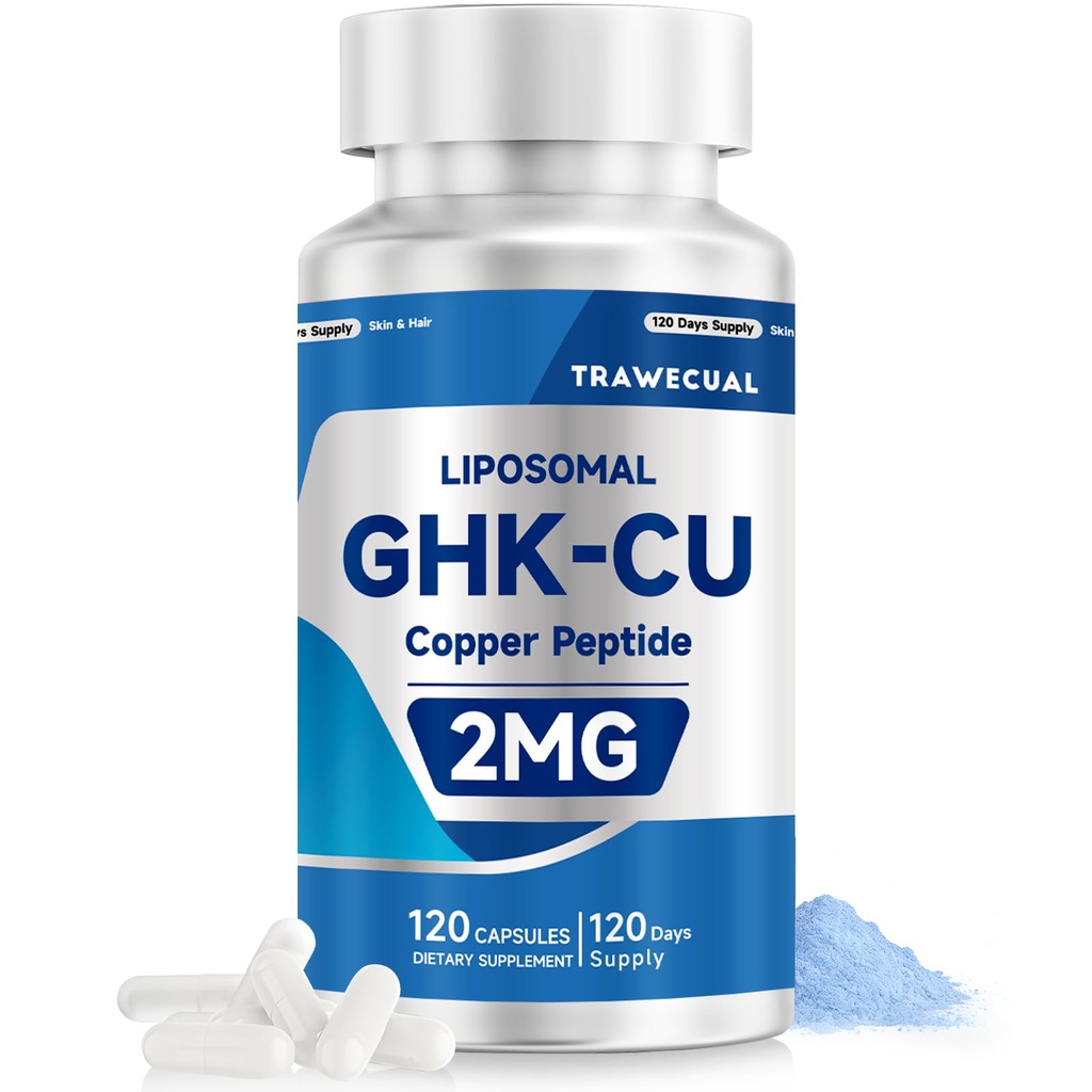 GHK-Cu Peptide – High-Purity GHK-Cu with Liposomal Delivery for Hair & Skin Support – 120 Caps.