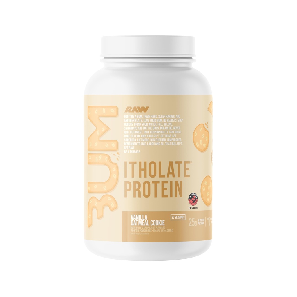 RAW Whey Isolate protein Toz, Vanilla Oatmeal Cookie (CBUM Itholate protein) - 100 Grass-Fed Sports Nutrition for Muscle growth & Recovery - Low-Fat, Low Carb, Doğal Flavored - 25 Servisler
