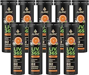 Auric Herbal Liver Support Supplement | Milk Thistle (Silymarin), Turmeric,,, Ginger for Liver Health | Advanced Detox & Cleansing Formula for Active Liver|180 Tabletler | Plant Based Gluten-Free Tabletler
