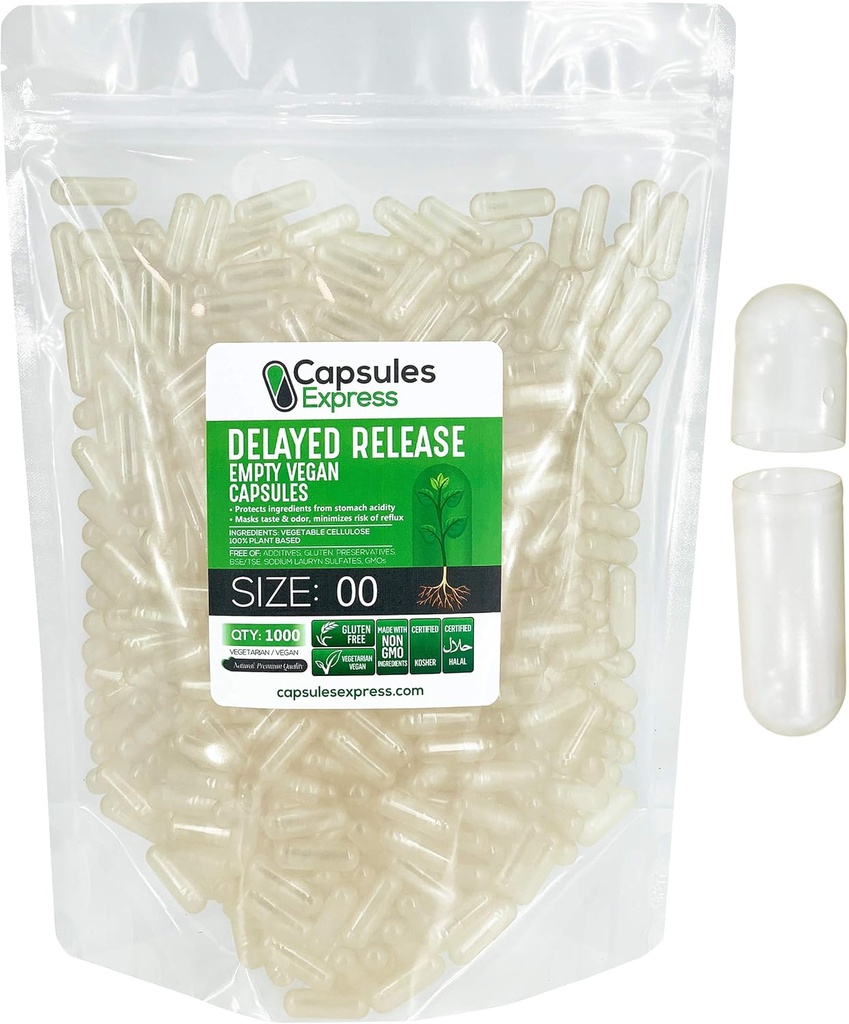 XPRS Nutra Gecikme Saatleri 00 Boş Kapsüller - 1000 Kont Clear Boş Vegan Capsules - Vegetarian Pills DIY Sebze Capsule - Do-It-yourself Supplements for Do-It-Yourself Supplements