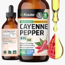 BIO KRAUTER Cayenne Pepper Türlü - Pure Capsaicin Ekstraksiyon - Sıvı Cayenne Pepper Digestive Support - Sugar & Alkol Free 4 Fl.Oz.