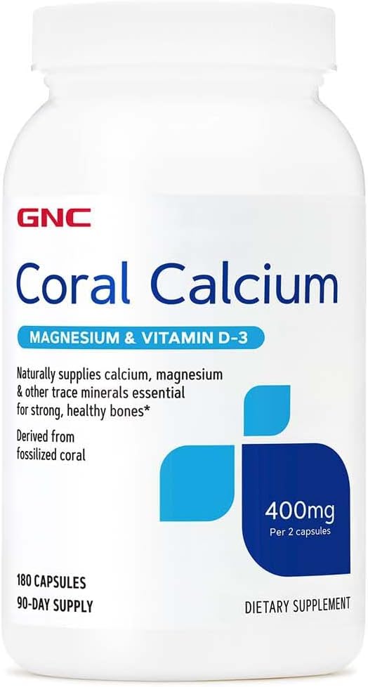 GNC Coral Calcium 400mg συμπλήρωμα, υποστηρίζει ισχυρά οστά, 90 εξυπηρετούν