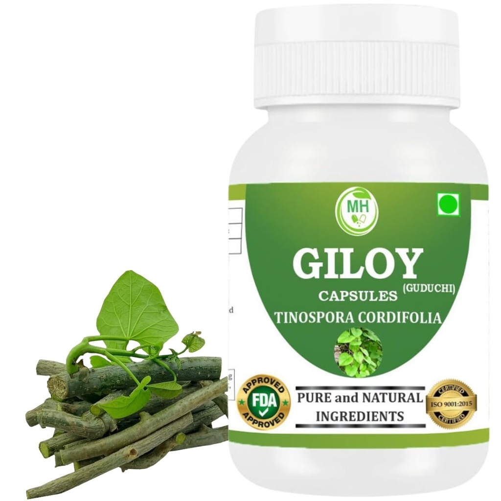 Morsan's Giloy (Tinospora Cordifolia) Capsules, Pack of 60 x 500 mg. Veg. Capsules (1)