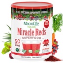 MacroLife Naturals Miracle Reds Superfood Supplement Toz Antioksis Polyols Enzymes Probiyotiks - Raw Non-GMO Organik Vegan Gluten & Dairy Free - 30oz (90 Hizmet) 30oz 30oz (90 Hizmet)