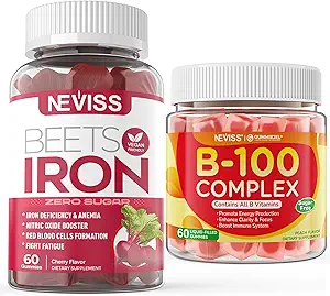Σύμπλεγμα B100 χωρίς ζάχαρη Iron Gummies+Vitamin