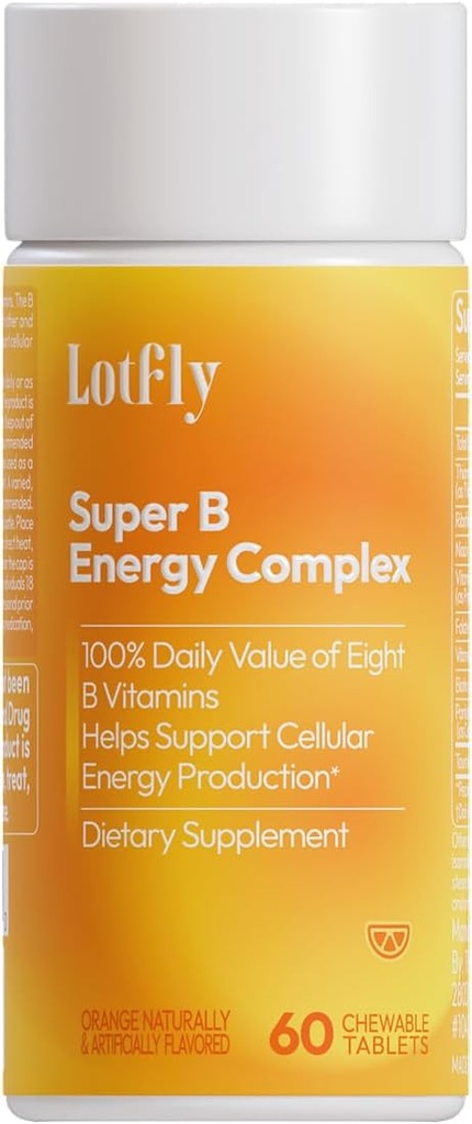 B1, B2, B3, B5, B6, B7, B9, B12 Taurin-Immune Support, Enerji Metabolism ve Nervous System – Super B Complex with Blood Orange Toz – 60 Tablet