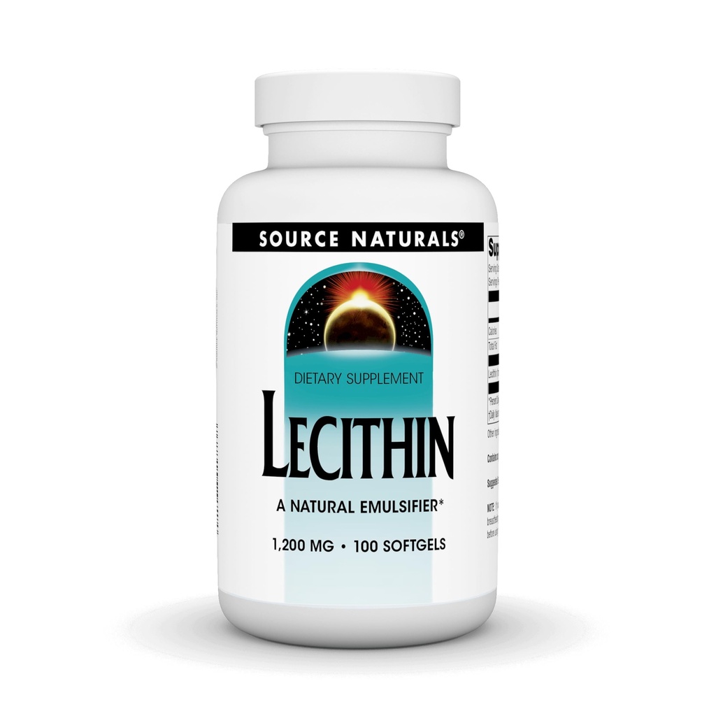 Source Naturals Lecithin 1200 mg, Doğal Emülsifier - 100 Softgels