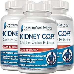 KIDNEY C.O.P.uba Oxalate Protector 120 Capsules, Kidney Oxalate Crystals için Destek, Taşların Recurrence of Stones, Stronger Than Chanca Piedra Stone Breaker Supplements, 3 Pack