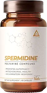 LevelUp Spermidine Capsules, Most Researched Spermidine,% 99 Concentration, 100x Potent Than Buğday Germ Extract for Anti-Aging DNA Telomere Support 60