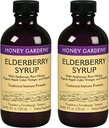 Honey Gardens Elderberry Syrup with Grade A Raw Honey, Propolis, Organik ACV & Elderberries | Geleneksel Immune Formula w/Echinacea | Made in the USA (4oz, 2pk)