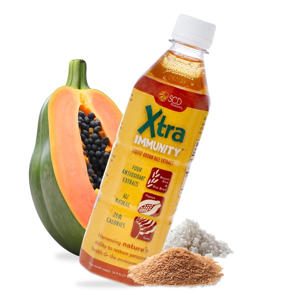 SCD Probiotics Xtra Immunity – Bio-Fermented Postbiotic Liquid Supplement with Rice Bran | Daily Nutritional Boost for Gut & Immune Health | Safe for Pregnant Women, Infants & Children, 16.9 fl.oz.