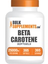 BulkSupplements.com Beta Carotene 25000 IU Softgels - A Supplement, Beta Carotene Supplements - Eye Support, Gluten Free, 1 Softgel per Service, 365 Count (Pack of 1)