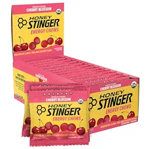 Μέλι Stinger Organic Cherry Blossom Energy Chew, Χωρίς γλουτένη & καφεΐνη, για άσκηση, τρέξιμο και απόδοση, Αθλητική διατροφή για το σπίτι & γυμναστήριο, προ και μέση προπόνηση, 12 πακέτο, 21,6 ουγγιά
