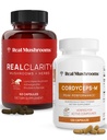 Real Mushrooms RealClarity (60ct) and Cordyceps (120ct) Κάψουλες Bundle - Mushroom Supplement for Mental Clarity, Focus, Energy & Vitality - Vegan, Non-GMO, Επαληθευμένα Επίπεδα Beta-Glucans
